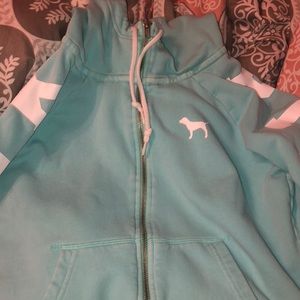 A blue jacket from pink